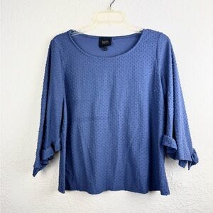 W5 Women's Blue Textured Top Large